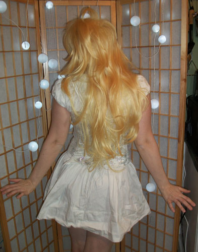 Panty cosplay wig back view