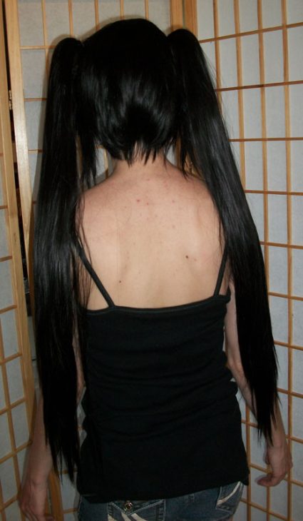 Black Rock Shooter cosplay wig back view