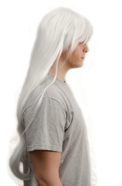 Inuyasha cosplay wig side view