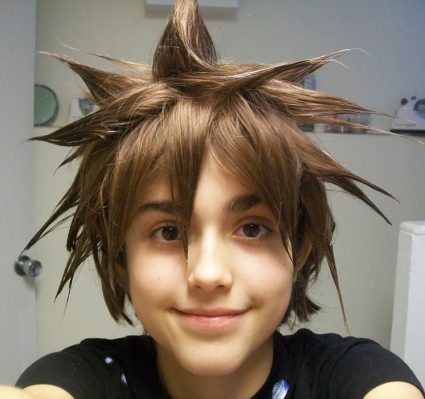 Sora cosplay wig spiked