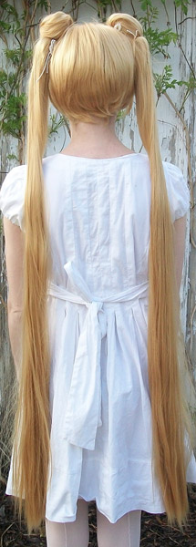 Sailor Moon cosplay wig straight tails back view