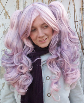 Gothic Lolipocalypse Berry Chablis pink and purple lolita wig