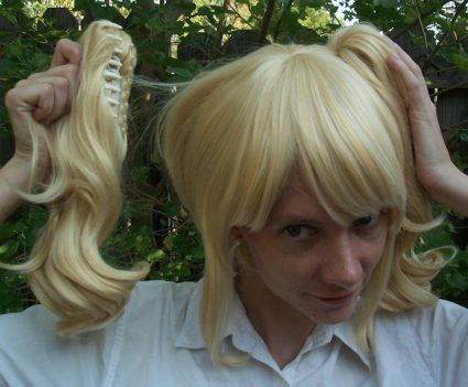 Blonde lolita cosplay wig clip