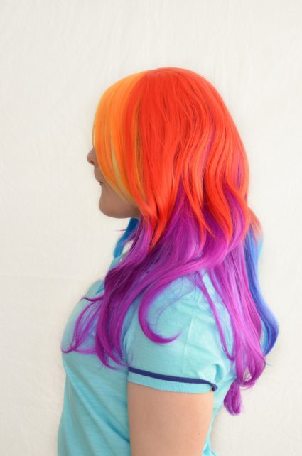 Rainbow Dash cosplay wig side view