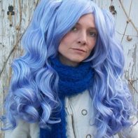 Gothic Lolipocalypse Sapphire Champagne - lavender lolita cosplay wig back view