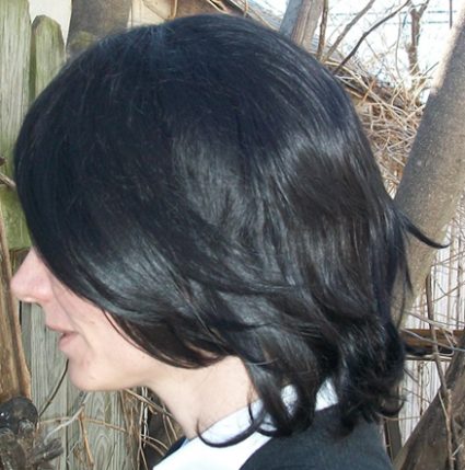 Mikasa cosplay wig back view