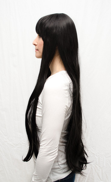 Sailor Mars cosplay wig side view