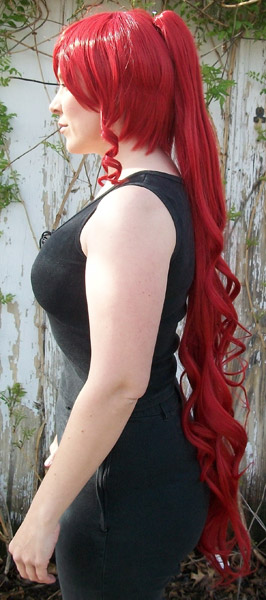 Erza Scarlet cosplay wig side view