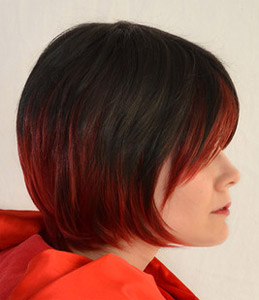 Ruby Rose cosplay wig side view