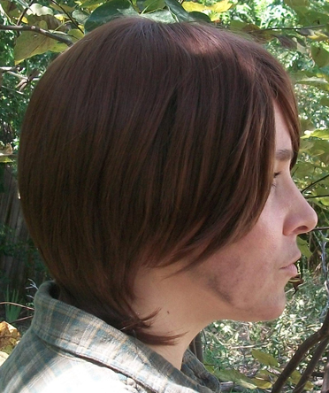 Sam Winchester cosplay wig side view