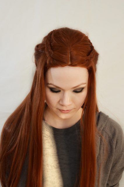 Sansa Stark cosplay wig top view