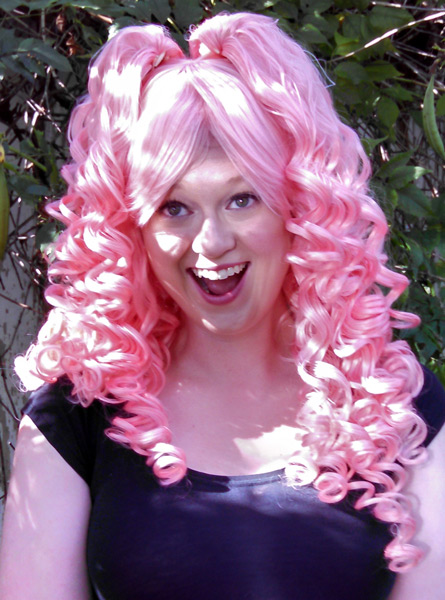 Rose Quartz cosplay wig.