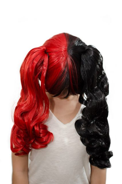 Harley Quinn cosplay wig top view