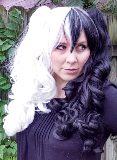black and white split Gothic Lolipocalypse cosplay wig