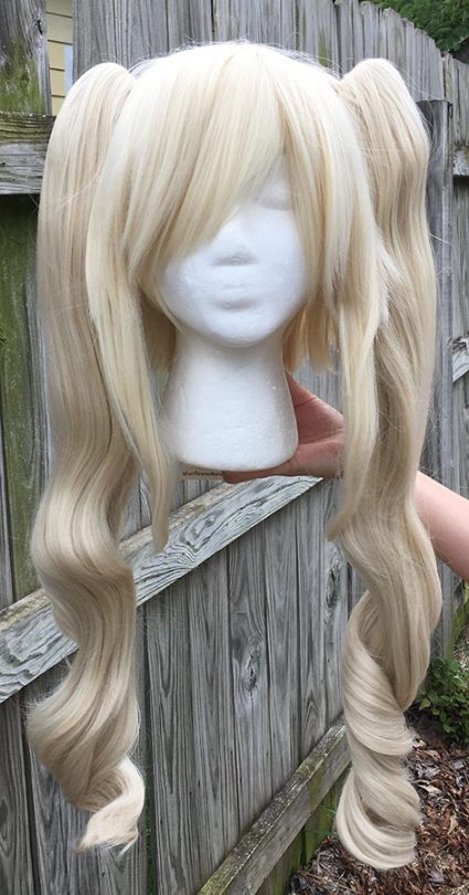 High Kick cosplay wig with ponytails, front view