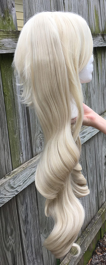 High Kick cosplay wig with ponytails, side view