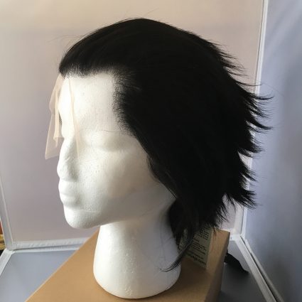 black steel lacefront wig side