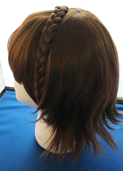 Makoto Niijima cosplay wig back view with braid