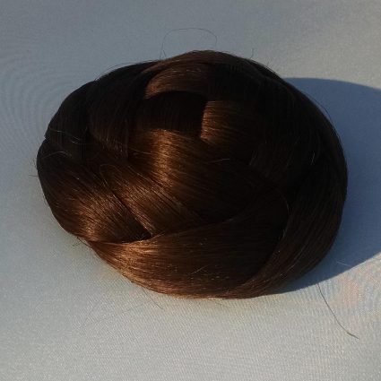 braided bun in "determination brown" color