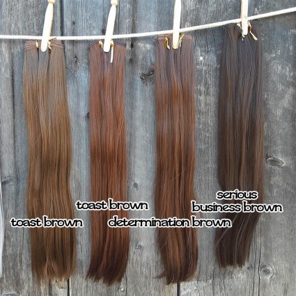 wefts in brown