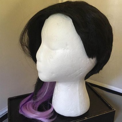 Sombra cosplay wig other side view