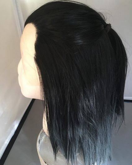 Black lacefront in ponytail