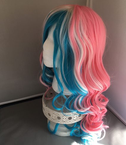 Trans flag wig left side view