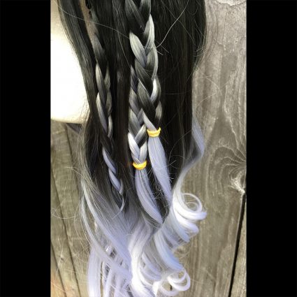 Yasha cosplay wig braid view 2