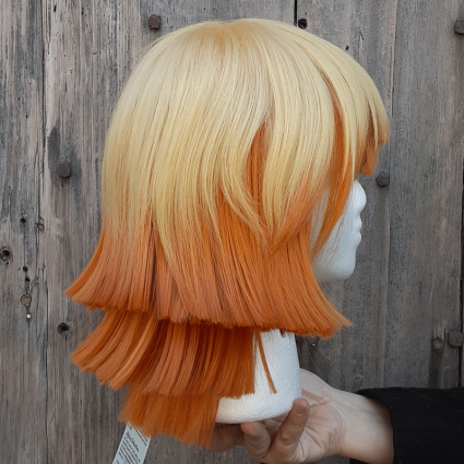 Zenitsu cosplay wig side view