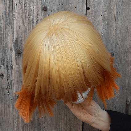 Zenitsu cosplay wig top view