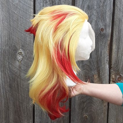 Kyojuro cosplay wig side view