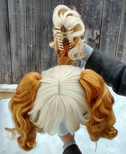 Isabelle cosplay wig top view