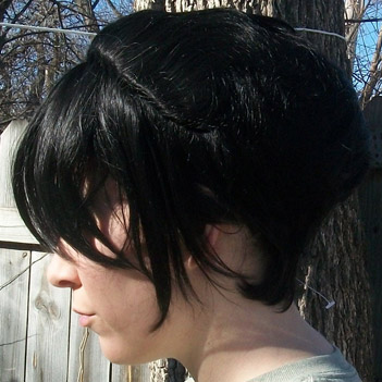 Toph cosplay wig side view