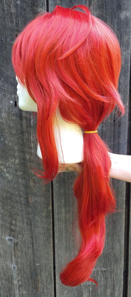 Diluc cosplay wig side view 1
