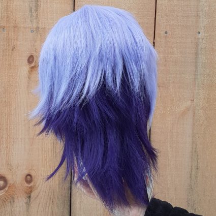Purple fashion wig back view