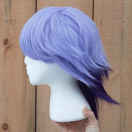 Purple fashion wig side view