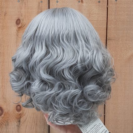 Silver fashion wig back view