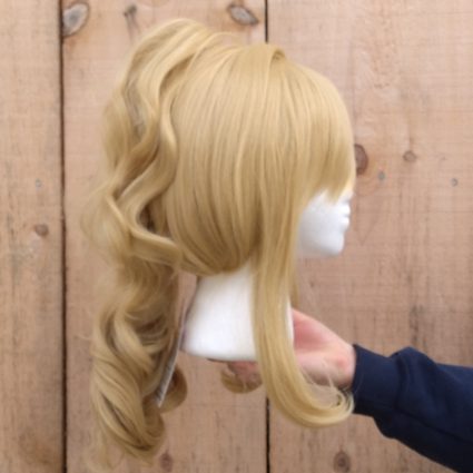 Jean cosplay wig side view with ponytail