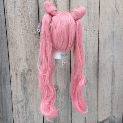Chibi-Usa cosplay wig back view with long ponytails