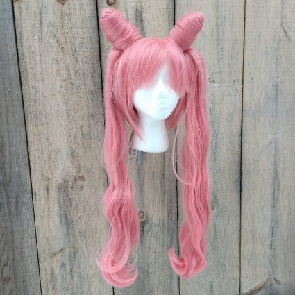 Chibi-Usa cosplay wig front view with long ponytails