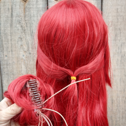 Himeko cosplay wig clip-on bun view